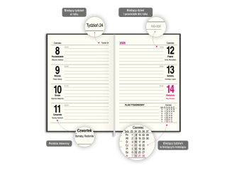 Terminarz O-PRESS A6 tygodniowy Prestige 2026