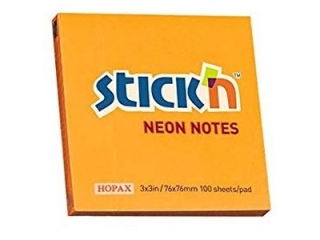 Notes samoprzylepny STICK'N 76x76mm - pomarańczowy neon