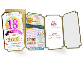 Kartka KUKARTKA PM-447 Urodziny 18 (cyfry, roczniki) 2026