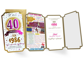 Kartka KUKARTKA PM-449 Urodziny 40 (cyfry, roczniki) 2026