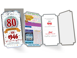 Kartka KUKARTKA PM-455 Urodziny 80 (cyfry, roczniki) 2026