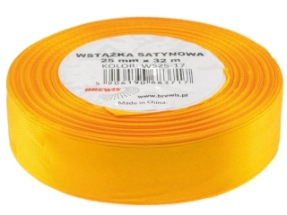 Wstążka satynowa BREWIS 25mm/32mm kolor 17 pomarańczowy