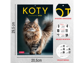 Kalendarz cienny O-PRESS A4 Koty 2026