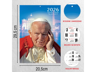 Kalendarz cienny O-PRESS A4 Papieski - w. Jan Pawe II 2026