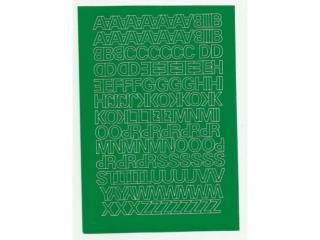 Litery samoprzylepne ART-DRUK  15mm zielone Helvetica 10 ark