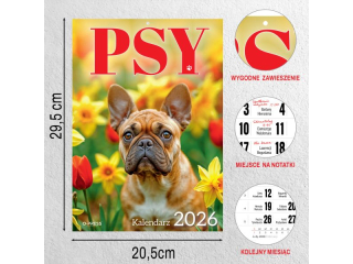 Kalendarz cienny O-PRESS A4 Psy 2026
