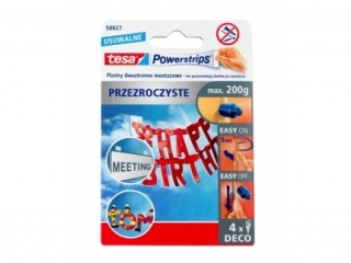 Plastry przezroczyste Powerstips 45x15mm Deco 4szt., Tesa 58