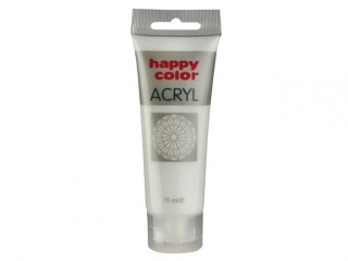 Farba akrylowa 75 ml, biel tytanowa, Happy Color