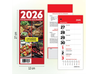Kalendarz z magnesem na lodwk O-PRESS poradnik kulinarny 2026