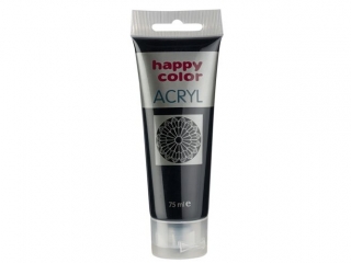 Farba akrylowa 75 ml, czarny, Happy Color