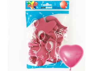 Balony PENWORD serca ciemnoróżowe a'10