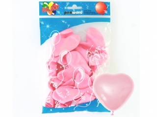Balony PENWORD serca jasnoróżowe 10szt