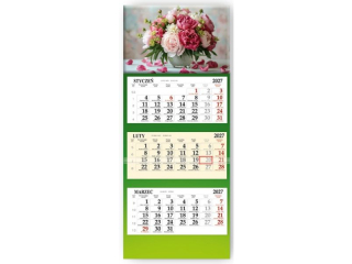 Kalendarz tr�jdzielny SAPCT SB6 Peonie 2027