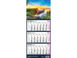 Kalendarz trójdzielny O-PRESS Premium Łódka 2026