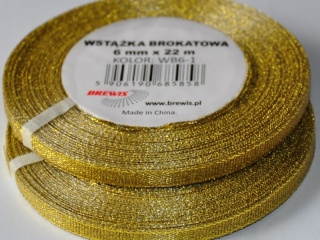 Wstka brokatowa rozmiar: 25mm x 22 m kolor: zoty