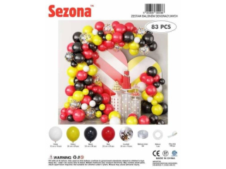 Zestaw balon�w 83 szt czarne, czerwone, ��te