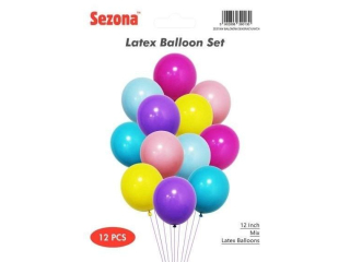 Zestaw balon�w 30 cm 12 szt mix cukierkowe