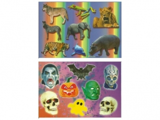 Naklejki POLSYR Małe - halloween/dzikie zwierzęta 25ark.