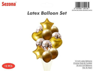 Zestaw balon�w 30cm/46 cm 14 szt Z�oty Blask & Konfetti
