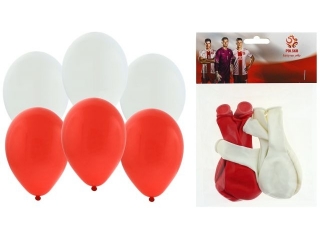 Balony czerwone i białe, licencja PZPN/ 10 szt.
