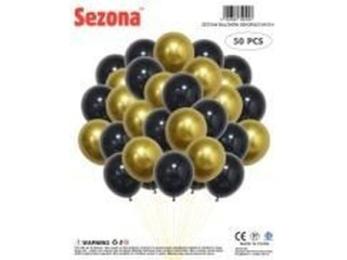 Zestaw balon�w 30 cm 50 szt czarne i z�ote