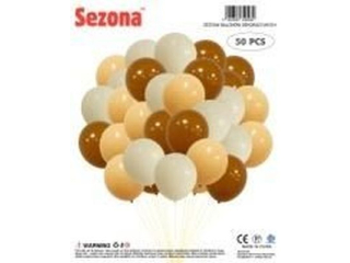 Zestaw balon�w 30 cm 50 szt be�owy mix