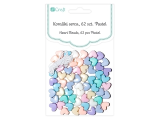Koraliki serca DPCRAFT 62szt. pastel
