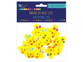 Naklejki 3D z filcu DPCRAFT Kurczaczki 12szt.