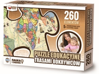 Puzzle Edukacyjne Trasami Odkrywców 260 elementów  60x40cm