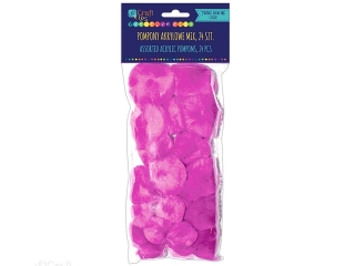 Pompony akrylowe DPCRAFT mix r�owe 24szt.