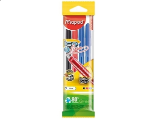 Długopisy MAPED w kpl. 4szt Ice Fine mix kol. ( czar.czer.2