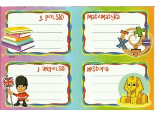 Naklejki na zeszyty POLSYR Mae - przedmioty 25ark.