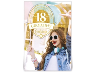 Kartki karnet B6 R Urodziny "18" 004