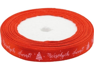 Wstążka Boże Narodzenie BREWIS satynowa 12mm x 22m kolor 14