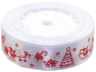 Wstążka Boże Narodzenie BREWIS satynowa 25mm x 22m kolor 12