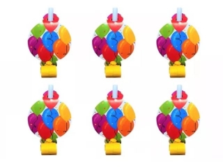 Gwizdki rozwijane GF-089 z medalionem BALONY, 6 szt.
