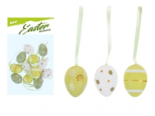 Ozdoba jajka plastik 4cm 12szt mix S190099-GRE