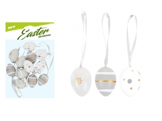 Ozdoba jajka plastik 4cm 12szt mix S190099-GRA