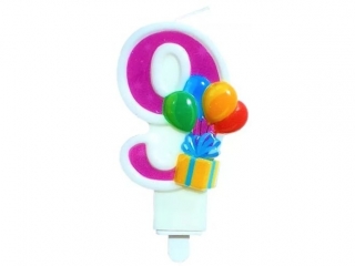 Świeczka urodzinowa SF-907-9 balony, Cyferka 9