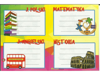 Naklejki na zeszyt M przedmioty 2 2025 a25