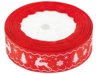 Wstążka Boże Narodzenie BREWIS satynowa 25mm x 22m kolor 15