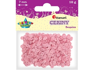 Cekiny TITANUM okrągłe 7mm 10g - pastelowe różowe