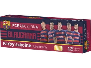 Farby szkolne ASTRA FC Barcelona, 12 kolorów 20ml