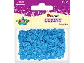 Cekiny TITANUM okrągłe 7mm 10g - pastelowe niebieskie