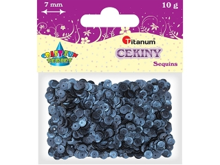 Cekiny TITANUM okrągłe 7mm 10g - matowe czarne
