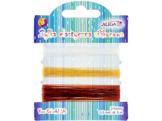 Żyłka elastyczna DA-7390 silikonowa 0,5mm x 5m, op. 3 kolory