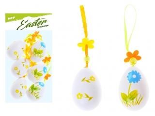 Ozdoba jajka plastik 6cm/6szt nadruk 617