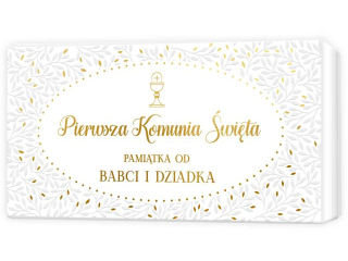 Pudeko papierowe MINI nr.12 I Komunia wita, Pamitka od Babci i Dziadka | Kartki z Kotkiem