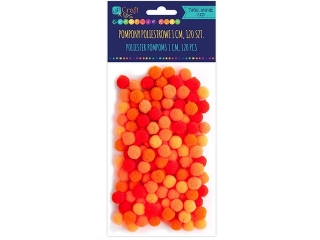 Pompony poliestrowe DPCRRAFT 1cm mix pomara�czowy 120szt.