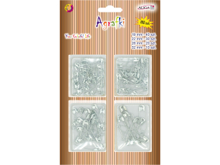 Agrafki AGR-3103 srebrne op.100 szt.mix wielkości